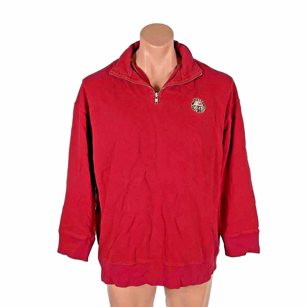 VTG 90s RALPH LAUREN RED Black Tag EMBROIDERED Sweatshirt JACKET M 