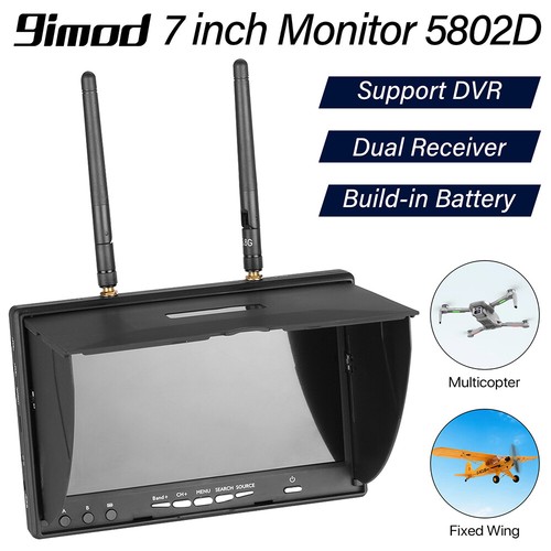 9IMOD LCD5802D Moniteur FPV DVR 5.8G 40CH 7 Pouces Écran LCD Moniteur pour Drone FPV - Photo 3/24