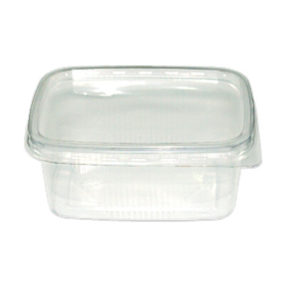 500 Verpackungsbecher mit Deckel, 200g / 200ml - Rechteckbecher - Feinkostbecher