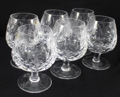 Rogaska Crystal Gallia Set of 6 Brandy Glasses Made in Yugoslavia