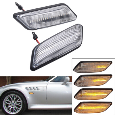 Clear LED Dynamic Side Marker Light Indicator For BMW Z3 E36 Coupe 1995-2002