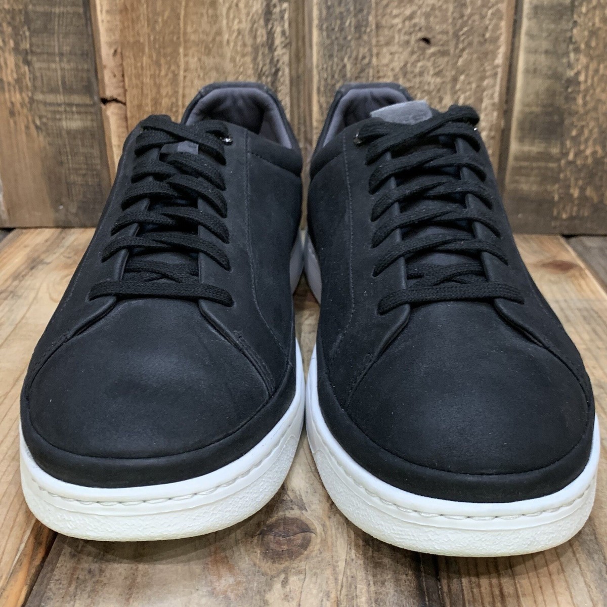 UGG Cali Sneaker Low Top Black Full-Grain Leather Lace Up Comfort