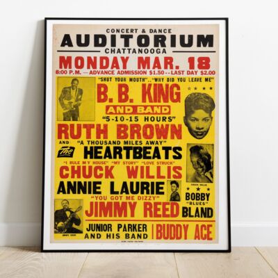 BB King Ruth Brown Bobby Bland & Jimmy Reed Tour / King Size Poster - 30''x24''