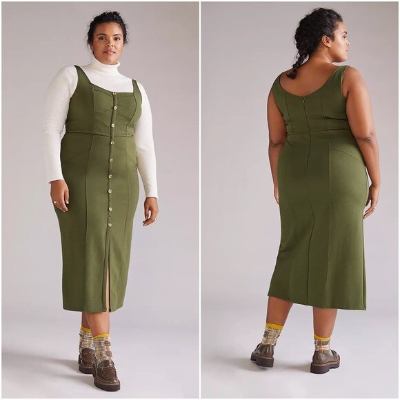 NWT $160 ~ Anthropologie ~ MAEVE ~ Plus sz 22W Knit Midi DRESS Moss Green NWT $160 ~ Anthropologie ~ MAEVE ~ Plus sz 22W Knit Midi DRESS Moss Green