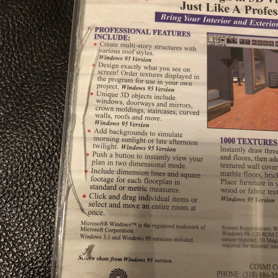 3D VIRTUAL REALITY ARCHITECT DESIGN PC CD ROM New In Open Case - Image 3 of 4