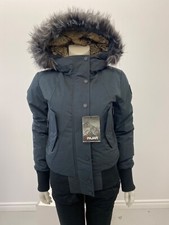 Pajar Womens Cordova Bomber Black/silver Faux Fur & Faux Rabbit Fur Size S Nwt