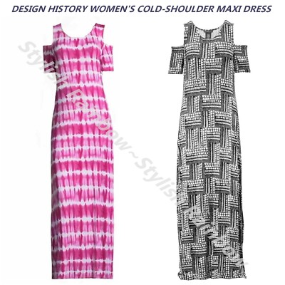 DESIGN HISTORY WOMEN'S COLD-SHOULDER MAXI DRESS SELECT COLOR & SIZE NEW