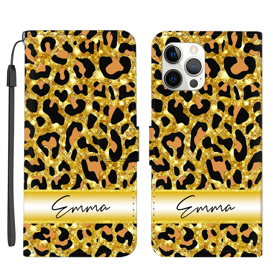 Wallet Leather Personalized Flip Case Cover For iPhone 16 Pro Max 14 13 12 15 11 - Image 4 of 4