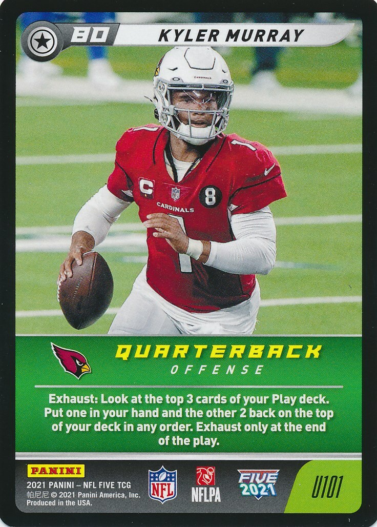 U101 KYLER MURRAY 2021 Panini NFL Five Football TCG CARDINALS