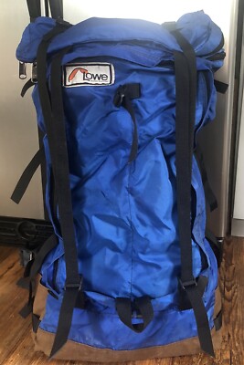 Vintage Lowe Alpine Systems Triolet Internal Frame Hiking Backpack, Blue 30''H