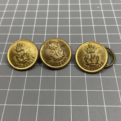 ORIGINAL RETRO VINTAGE WAR WW2 Military Button Buttons Lot Navy Naval Stokes Mel