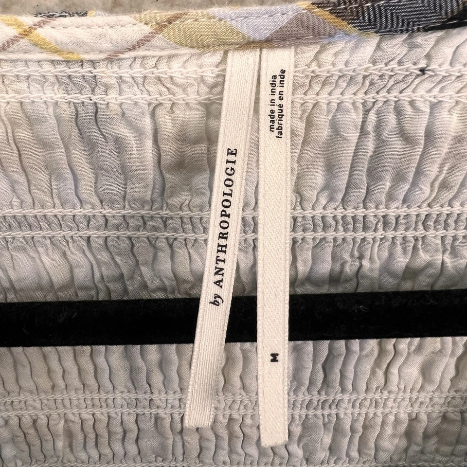 Anthropologie The Peregrine Midi Dress Plaid Edition Women’s M Smocked - Image 4 of 4