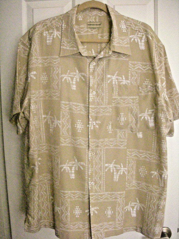 Scandia Woods XL Beige Shirt with Palm Trees