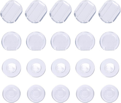100 Pieces 4 Size Earring Back Pads Clear Silicone Comfort Earring Cushions for