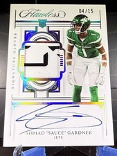 2022 Ahmad Sauce Gardner Panini Flawless Ruby Signature Gloves Rookie #SG-AG /15