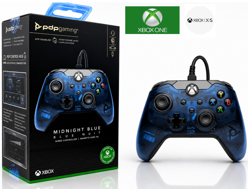 PDP Wired Gaming Controller for Xbox Series X|S, Xbox One, PC Windows 11 - Blue