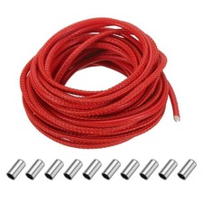 Round Leather Cord, Colored Leather String with Cord End Caps, Light Red