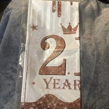 Happy 21st Birthday Table Cloth Tablecover Rose Gold 