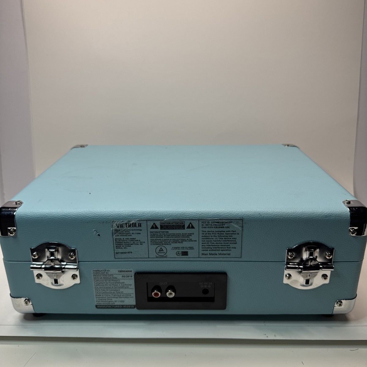 Victrola (DE) DRAAITAFEL VINTAGE KOFFER DRAAGBAAR MET BEDRUKTE KAART