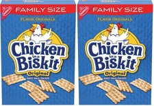 CHICKEN IN A BISKIT Original Baked Snack Crackers, Lunch 12 Ounce Pack of 2