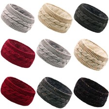Women Winter Headband Wool Crochet Twist Knitted Elastic Ear Warmer Hairband UK