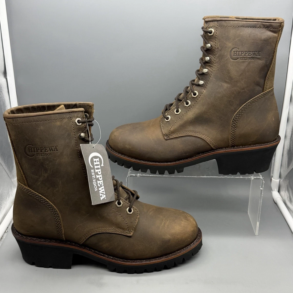NIB Chippewa Boots: Men\'s Composite Toe Waterproof Work Boots 9.5M Chippewa Cushioned Solid Boots for Men for Sale | Shop New  main image 4