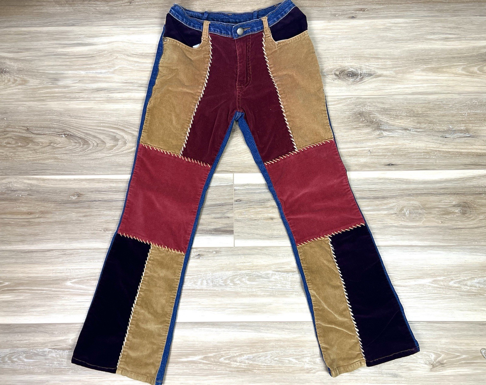 2000s does 70s Vintage Patchwork Stitched Denim J… - image 2