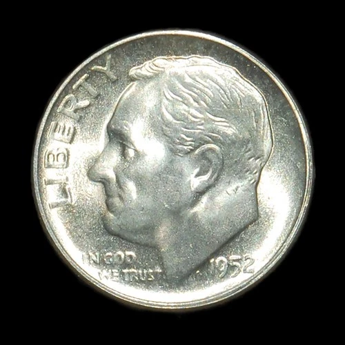1952-S Roosevelt Dime - BU CHOICE Brilliant Uncirculated. 90% Silver. A Beauty!