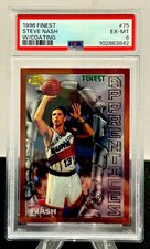 STEVE NASH (HOF) 1996 TOPPS FINEST ROOKIE CARD EX-MT #75 PSA 6 LOOK!. rookie card picture