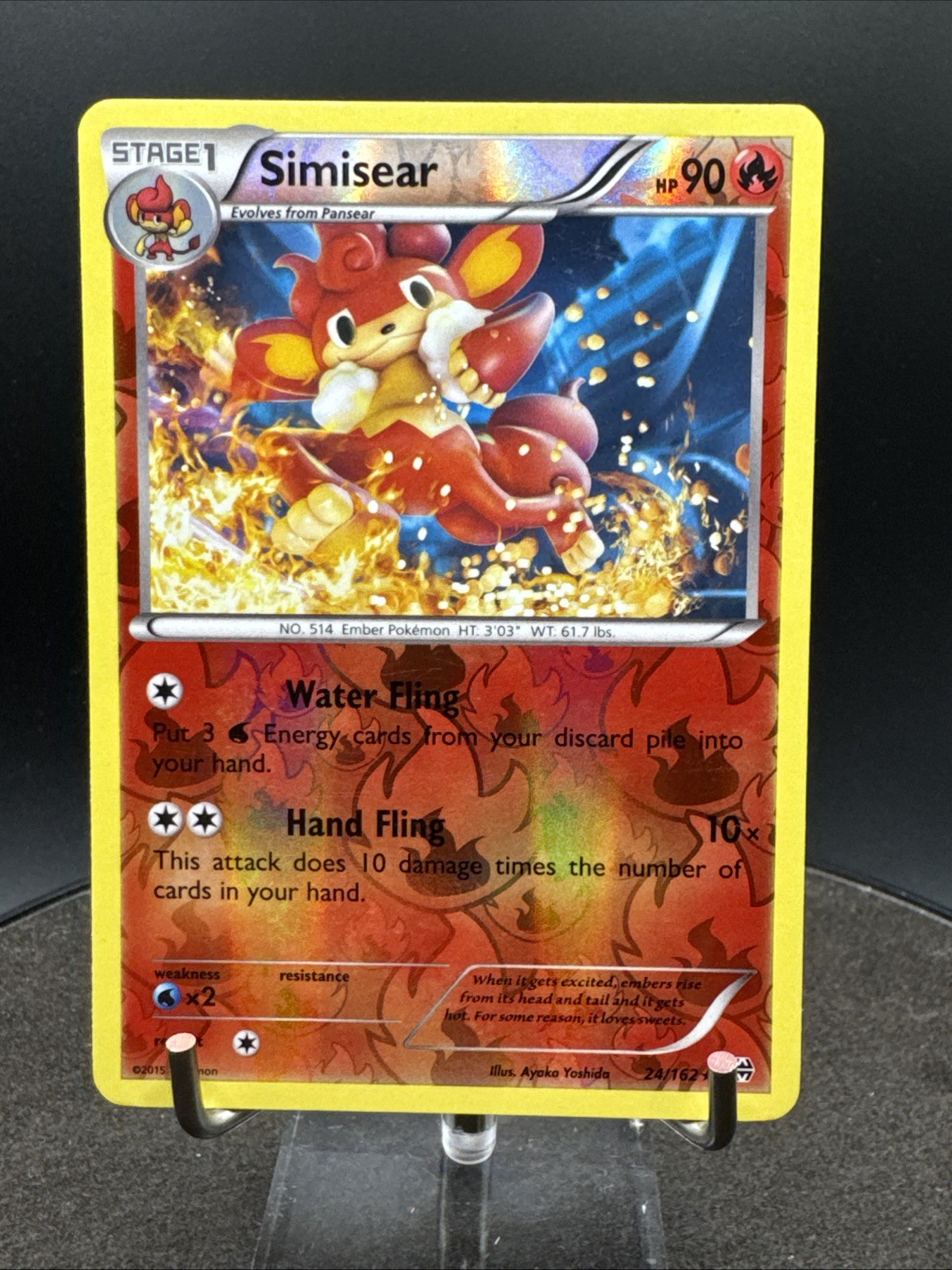 Pokemon TCG - Reverse Holo Simisear 24/162 - BREAKthrough 2015