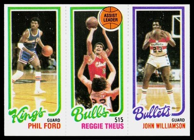 1980-81 Topps #43 / 127 / 252 Phil Ford / Reggie Theus / John Williamson - VG