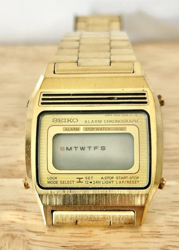 Men's Vintage DIGITAL Watch SEIKO A639-5009 Alarm Chronograph Untested As Is