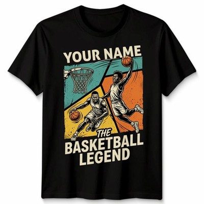 Personalisiertes Kinder Basketball Unisex T-Shirt Wunschname The Court Legend