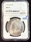 1892 CC MORGAN DOLLAR ANACS MS 61
