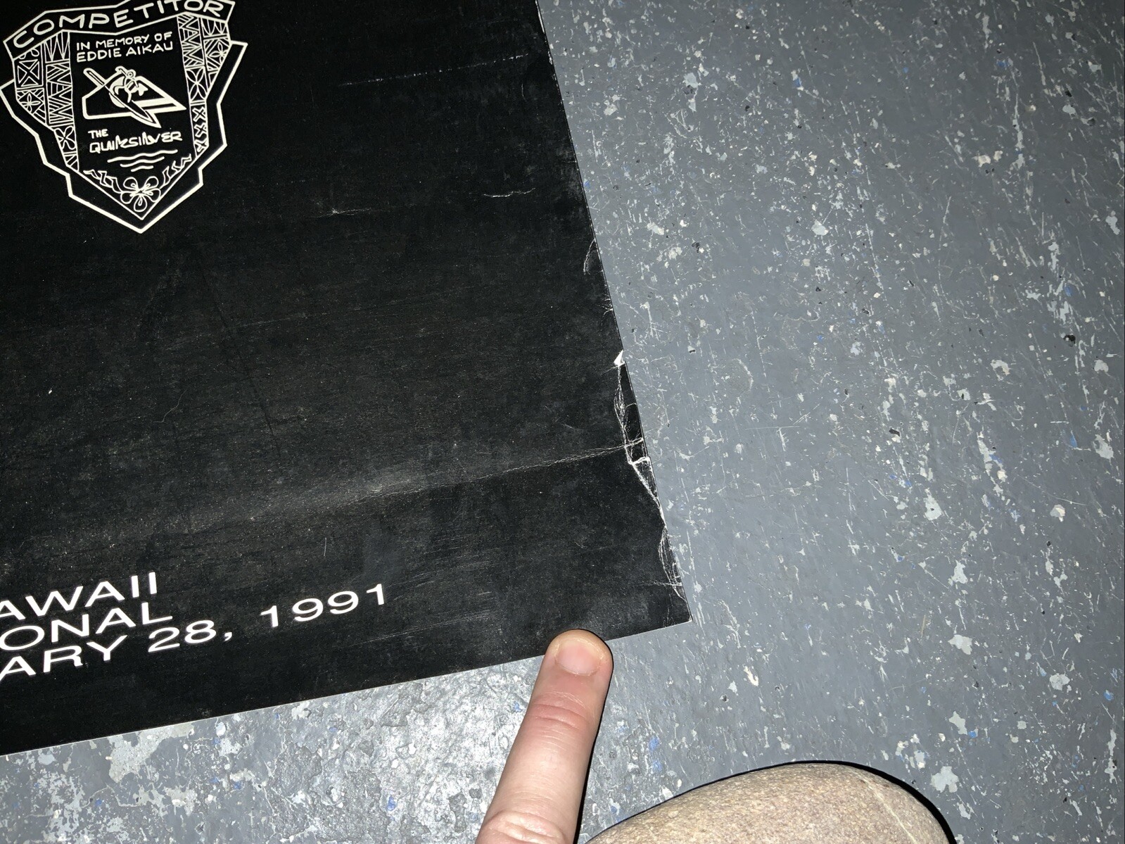 VINTAGE EDDIE AIKAU POSTER SURF QUIKSILVER 1990-91 WAIMEA BAY ORIGINAL RARE