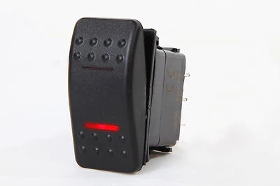 PACTRADE MARINE Marine Boat RV Rocker Switch ON-OFF-ON DPDT 7 Pin 2 Red LED Trailer Motorcycle