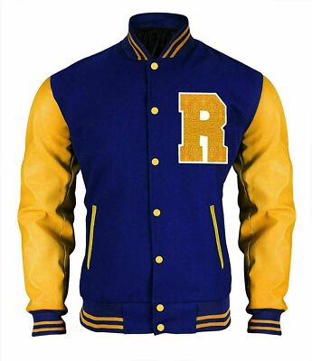 Revision R Letter Blue Varsity Fleece Jacket