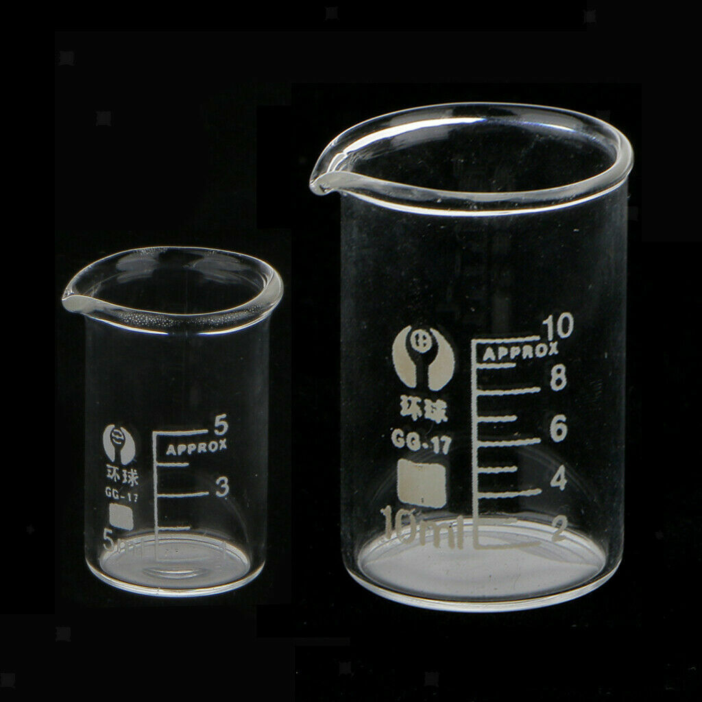 10pcs Chemistry Glass Beaker Lab Beaker 5ml And 10ml Low Form Ebay