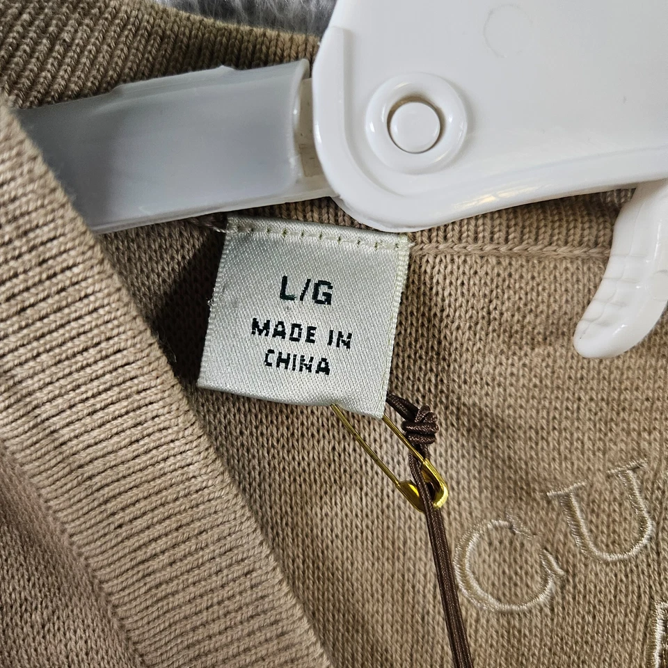 NWT - Cutter & Buck Vest Men Large Cotton Pullover Light Khaki Golf - NEW - Image 4 of 4