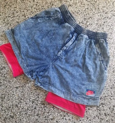 NIKE CHALLENGE COURT VINTAGE DENIM SHORTS LAVA S LAVA MINT CONDITION AGASSI RARE - Bild 1 von 4