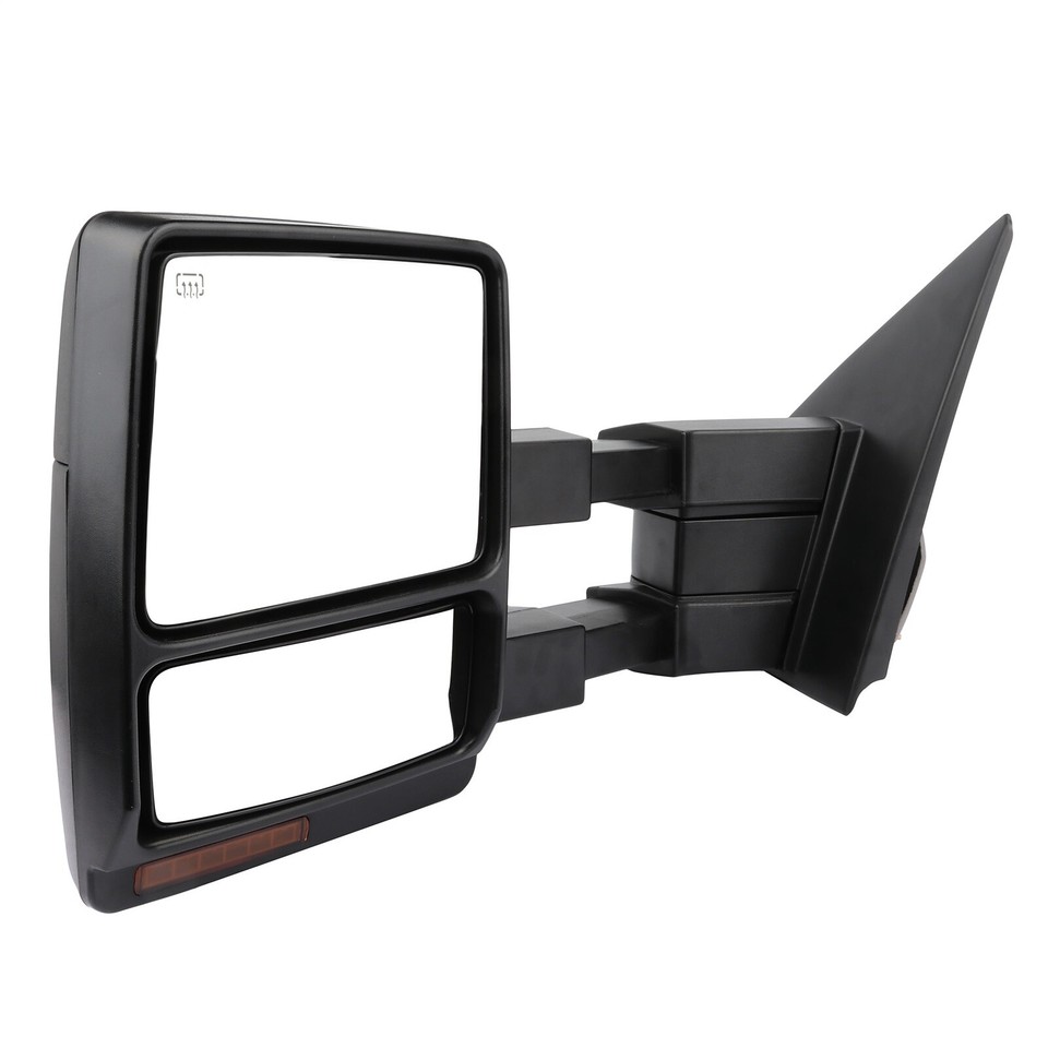 Kool Vue Power Heated Tow Mirror For 2007-2014 Ford F-150 Driver Left Side - Chrome, Puddle Light, Blind Spot Glass