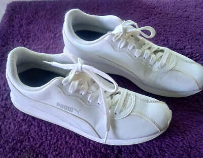 Puma Women's Turin II  White Leather Sneakers Size 9.5