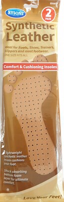 2 Paar LEDER EINLEGESOHLEN Schuh Innensohlen Erwachsene Herren Damen Unisex Schnittgröße UK