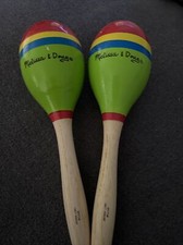 Melissa  Doug Children's Wooden Maracas Musical Instruments Toy 7.5"