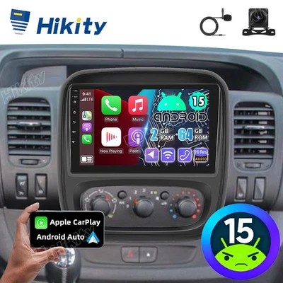 64GB Für Opel Vivaro B 2014-2019 CarPlay Autoradio Android 15 GPS Navi WiFi +KAM - Bild 1 von 4