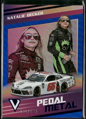 Natalie Decker 2023 Panini Chronicles 15 Pedal To The Metal Blue Foil 