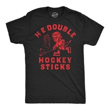 Mens Funny T Shirts H E Double Hockey Sticks Sarcastic Devil Graphic Novelty