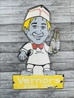 VINTAGE  VERNOR'S SODA JERK SODA POP COKE PUMP STATION PORCELAIN OIL GAS SIGN