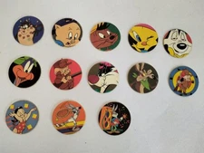 Vintage Lot Of 13 MASTER Looney Tunes Tazos Sabritas Pogs Mexico Rare