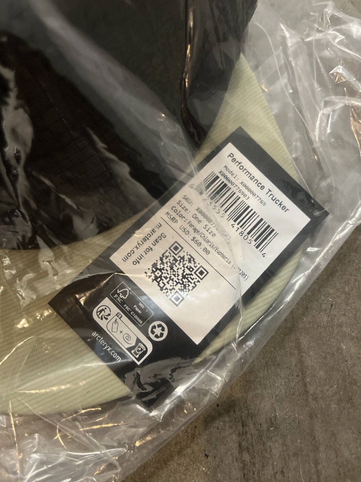 Cappello camionista Arc'Teryx Performance taglia unica cinturino regolabile verde leggero